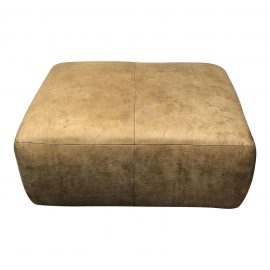 Distressed Leather Ottoman