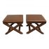 William Sonoma Saddle Leather X Ottomans - a Pair. Original Price: $1,990.00