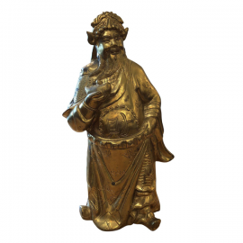 Brass Chinese God of Wealth Sculpture