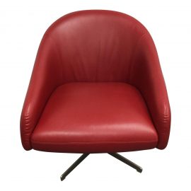 Mid-Century Style Red Swivel Chair