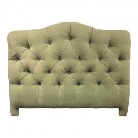 Camel Back Upholstered Tufted Cal King Headboard. Original Price: $2,563.00