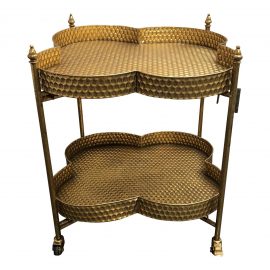 Creative Co-Op Metal Clover Shape Bar Cart