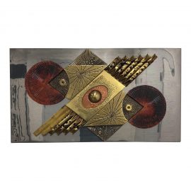 1970s Brutalist Metal Wall Sculpture