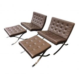 Knoll - Barcelona Chairs & Ottomans - Set of 4. Original Price: $15,000.00