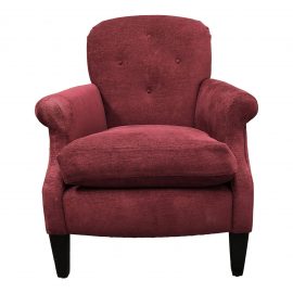 Custom A. Rudin 609 Plum Chenille Accent Chair. Original Price: $2,284.00