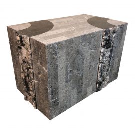 Travertine Wrapped Side Table