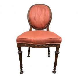Vintage Coral Silk Side Chair