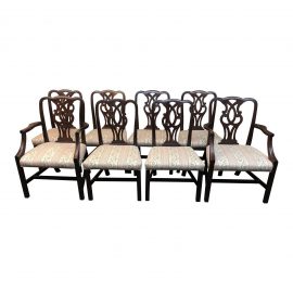 Mahogany Chippendale Style Dining Chairs - Set of 8