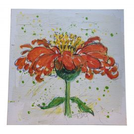 "Zinnia #1" Original Painting by Isabel Wyatt
