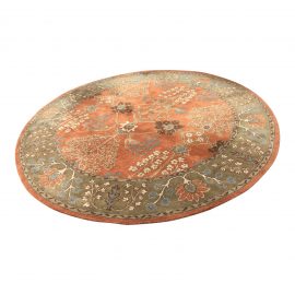 Round Wool Area Rug - 7'10" x 7'10"