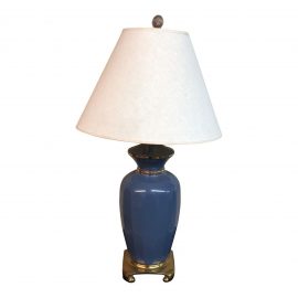Violet Blue Ceramic Table Lamp with Shade