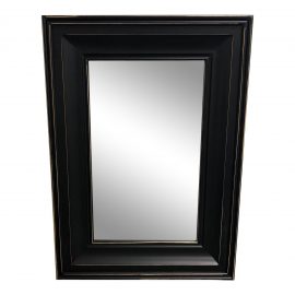 Horizintal Black Distressed Framed Mirror