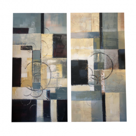 Abstract Diptych on Canvas