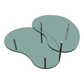 Enzo Mari for Zanotta Ambo Glass Nesting Coffee Tables - a Pair. Original Price: $2,905