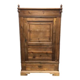 Antique Belgian Beadwork Pine Armoire