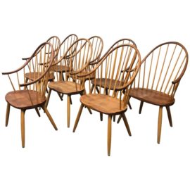 Set of Eight Thomas Moser Continuous Arm Dining Chairs. Original Price: $11,040