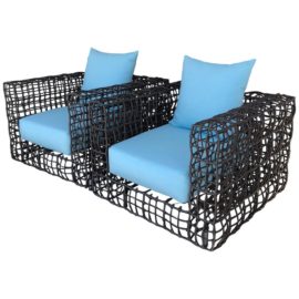 Pair of Janus Et Cie Yin & Yang Easy Lounge Chairs. Original Price: $10,000
