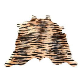 Tiger Print Hide Rug - 4′10″ × 5′8″