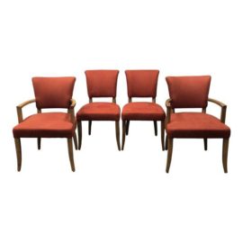 Restoration Hardware Adele Wood & Fabric Dining Chairs - Set of 4. Original Price: $2,200.00