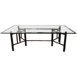 McGuire Bamboo + Leather Wrap Dining Table. Original Price: $5,400