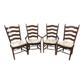 Amish Ladder Back Dining Chairs - Set of 4