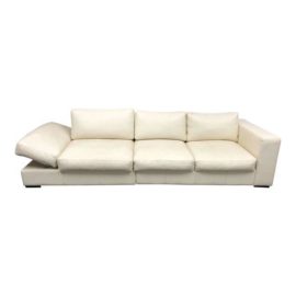Contemporary BoConcept White Leather Celano Sofa. Original Price: $8,500