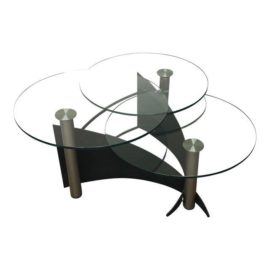 Three Glass Top Movable Coffee Table