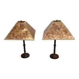 Vintage Arts and Crafts Style Table Lamps - A Pair
