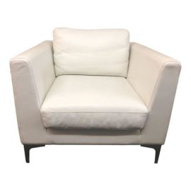 American Leather Albert White Leather Arm Chair for Design Within Reach. Original Price: $2,200