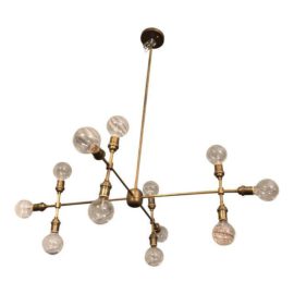 Apparatus 12-Light Compass Brass Chandelier. Original Price: $4,400.00
