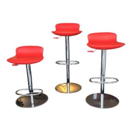 Room & Board Chrome Red Leo Stools - Set of 3. Original Price $1,047