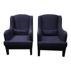 Pottery Barn Nottingham Wing Back Chairs - a Pair. Original Price: $2,400.00