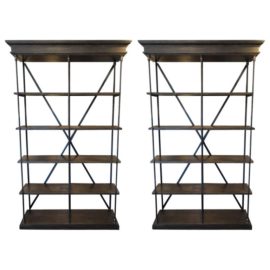 Restoration Hardware Parisian Cornice Double Shelvings - a Pair. Original Price: $3,300