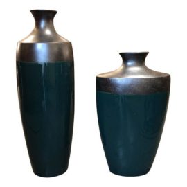 Decorative Emerald Green Over Sized Vessels - a Pair
