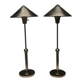 Ethan Allen Metal Table Lamps - A Pair