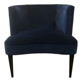 Room & Board Blue Vance Indigo Velvet Chloe Chair