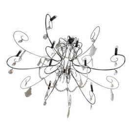 Art Nouveau French Handmade Metal Chandelier
