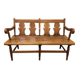 Early American Carved Entry Bench