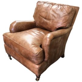 Lee Industries Distressed Leather Arm Chair