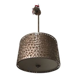 Pottery Barn Brushed Nickel Drum Pendant. Original Price: $1,200