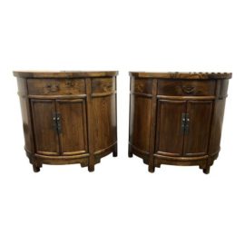 Late 18th Century Shanxi Wood Demi Lune Consoles - a Pair. Original Price: $6,000
