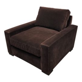 Minimalist Restoration Hardware Brown Mohair Maxwell Chair. Original Price: $2,095