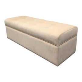 Contemporary Custom Cream Fabric Storage Bench/Ottoman. Original Price: $1,432