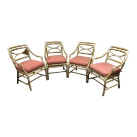 McGuire Regency Bamboo Armchairs - Set of 4
