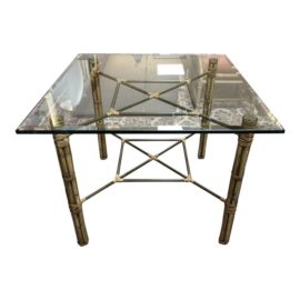McGuire Bamboo and Brass Dining Table
