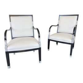 William Switzer French Empire Accent Chairs - a Pair. Original Price: $2,650