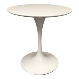 Mid-Century Style White Aluminum Tulip Side Table