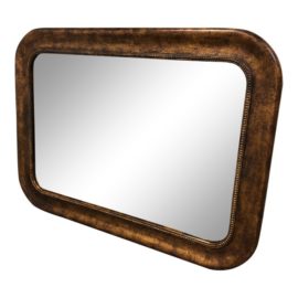 1960s Traditional Style Wood Mirror With Antiqued Glass