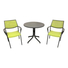 Crate & Barrel Grey & Green 3 Piece Outdoor Set