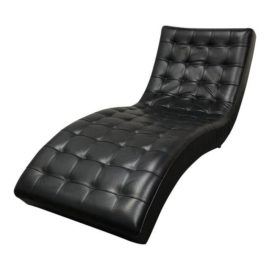 Roche Bobois Dolce Black Leather Lounge. Original Price: $4,975